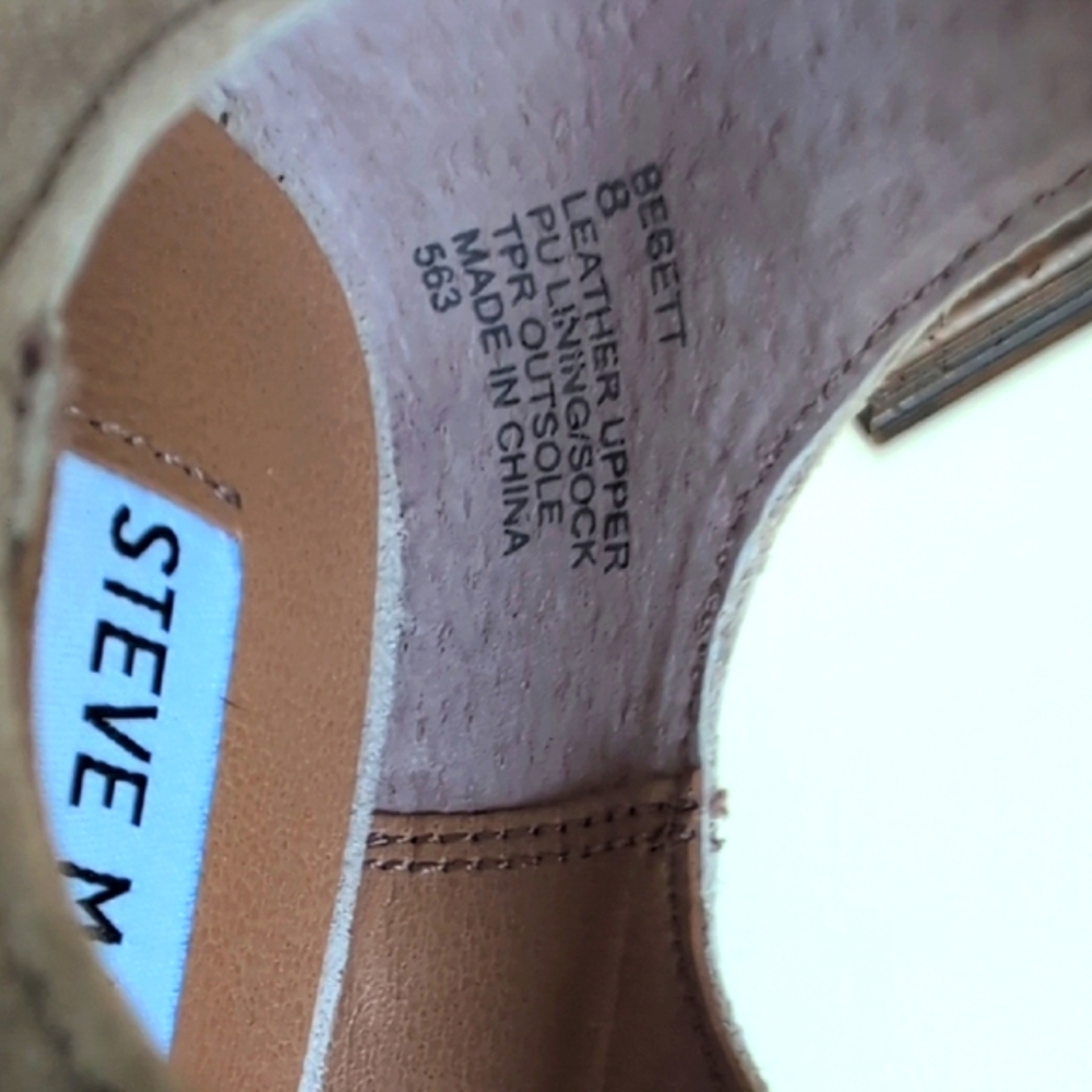 Steve Madden 8 Women's Taupe Lace-Up Flats - Picture 6 of 7